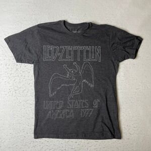 Led Zeppelin United States of America 1977 Graphic T-Shirt Mens Medium Gray